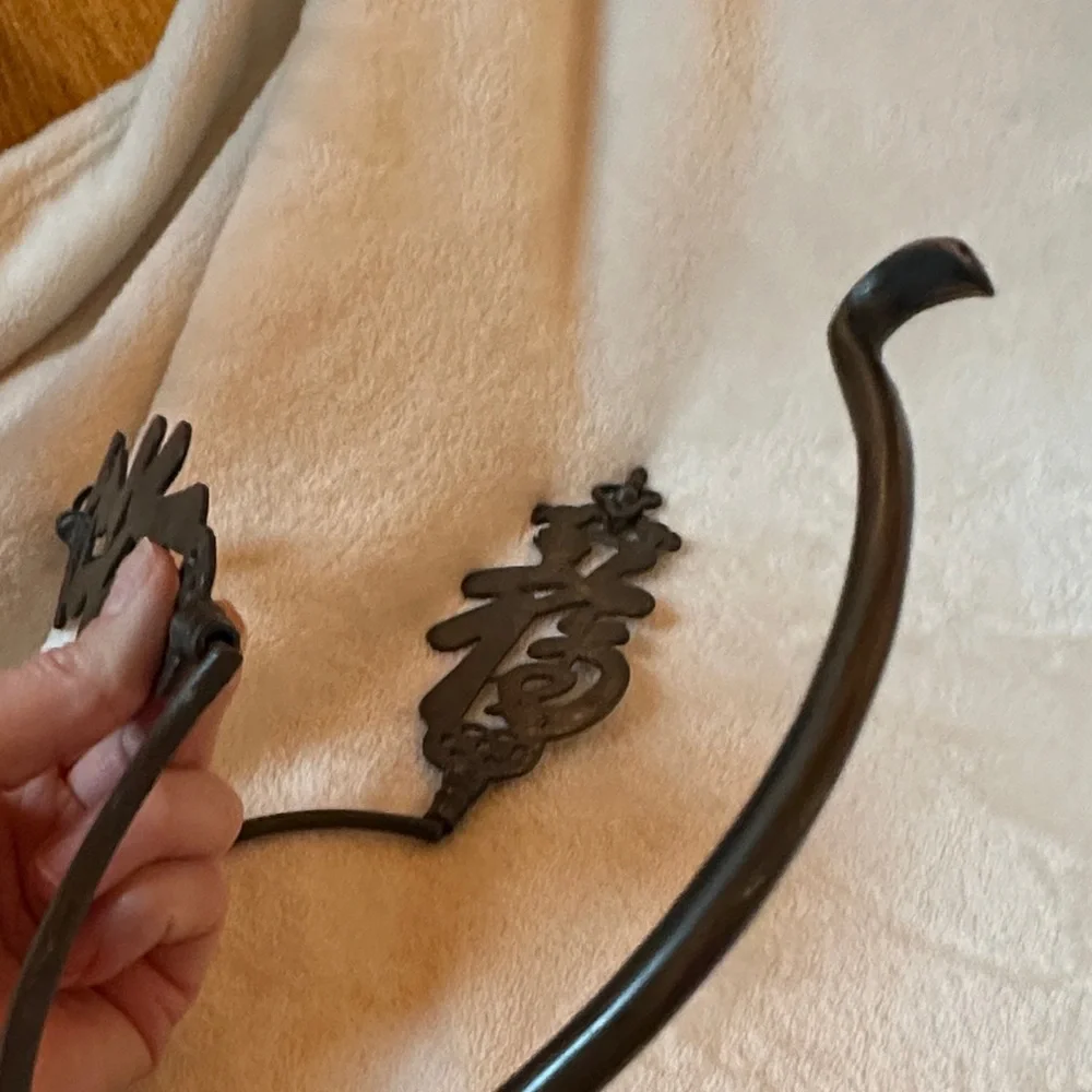 2 set Ornate Metal Wall Hooks in Blackened Bronze Finish